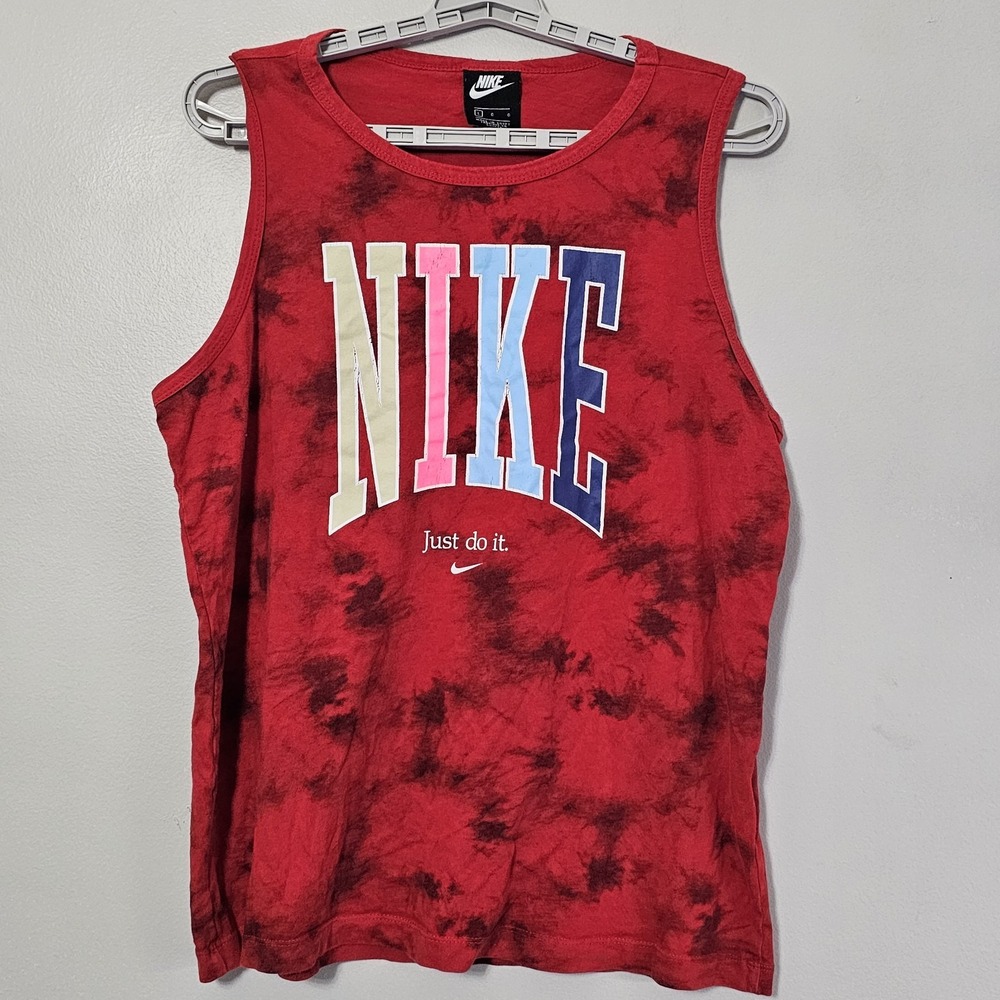 Nike Vintage Tie Dye Tank Top Men's Size Large World Peace Red Basketball Street